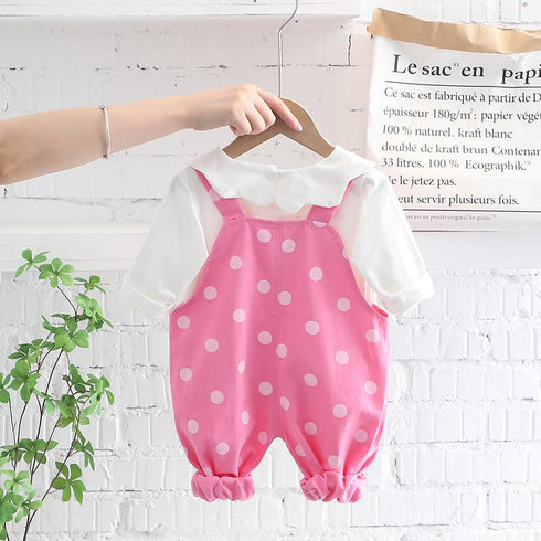 Spring and Autumn Girls Leisure Straps Two-Piece Set